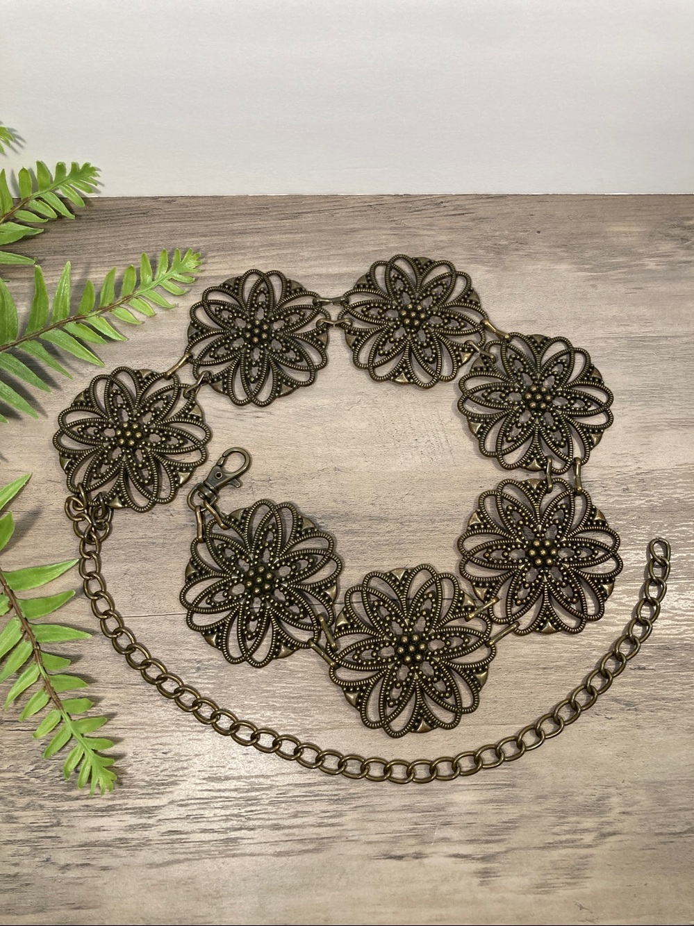 Floral Medallion Chain Belt Boho Chic Western Festival